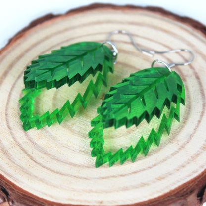 Thorns On Leaf Earrings Acrylic
